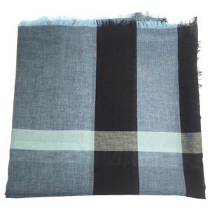 Burberry Slate Blue mega check scarf/wrap